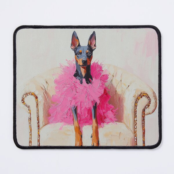Item preview, Fancy Pink Doberman Pet Portrait designed and sold by Creative Brat Design Studio.
