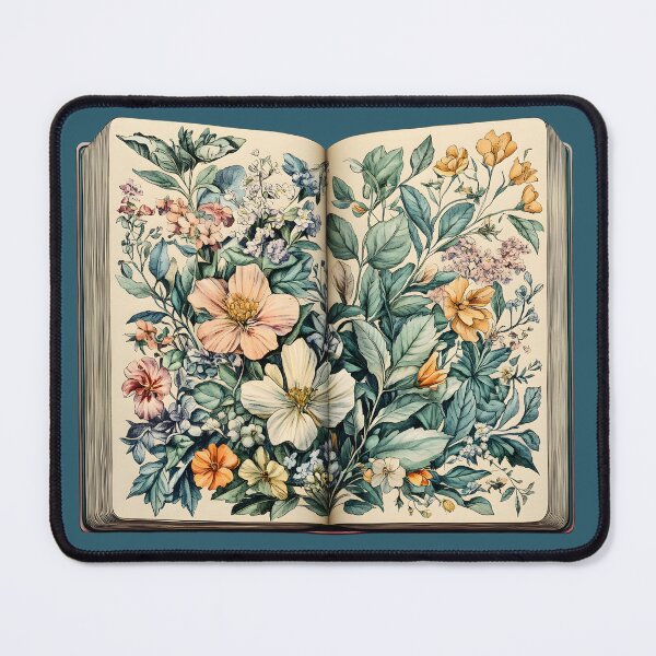 Item preview, An Open Book with Blooming Flowers - Literary Magic and Nature-Inspired Art designed and sold by ArtfullyJua.