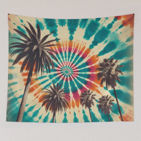 Item preview, Retro Tie Dye Palm Trees 2 designed and sold by BassHeadMomma.