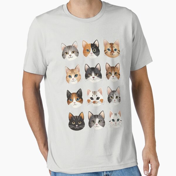 Cute Cat Faces - Cat Lovers Essential T-Shirt