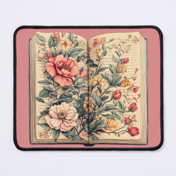 Item preview, Open Book with Blooming Flowers - Literary Magic and Nature-Inspired Art designed and sold by ArtfullyJua.