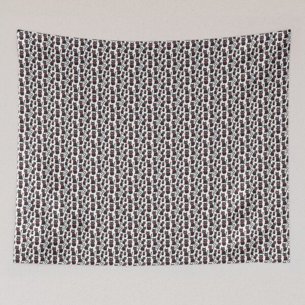 Item preview, Seamless black cat pattern designed and sold by brandingpro.