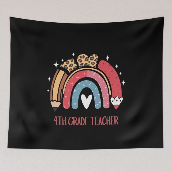 Item preview, 4th Grade Teacher Rainbow Leopard Pencil Graphic Tee designed and sold by BLZART.