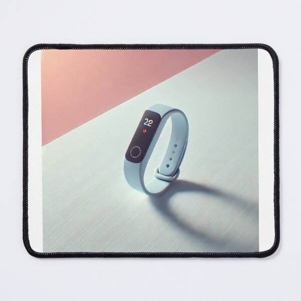 Vista previa del artículo con la obra «Fitness Tracker Minimalista en Superficie Blanca», diseñado y vendido por devizz.