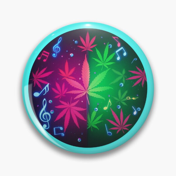 Item preview, Pot Leaves and Musical Notes in Circles - Blue  designed and sold by JLEmporium.
