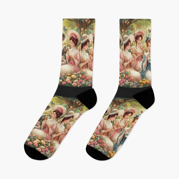 Item preview, Victorian Ladies Enjoying Afternoon Tea in a Beautiful Garden designed and sold by freackly.