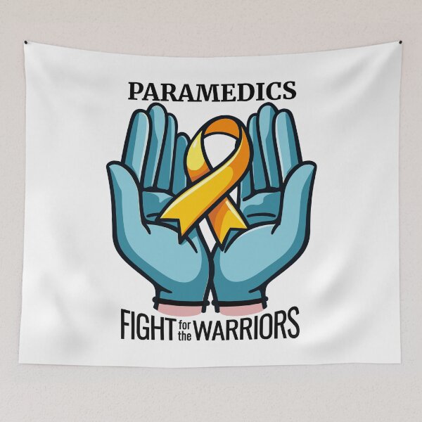 Item preview, Paramedics Fight for the Warriors - Childhood Cancer Awareness Month designed and sold by QuirkPrint.