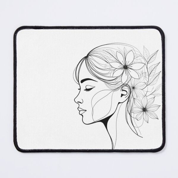 Item preview, Minimalist linear drawing of a woman's face profile designed and sold by jean-nicolas.