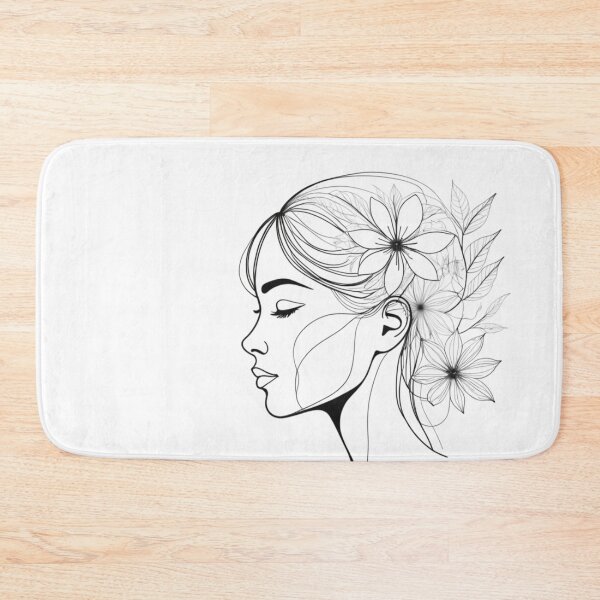 Item preview, Minimalist linear drawing of a woman's face profile designed and sold by jean-nicolas.