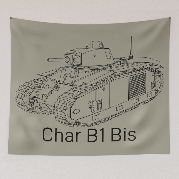 Aperçu de l'œuvre Diagramme des chars lourds français de la Seconde Guerre mondiale Char B1 Bis créée et vendue par MilitaryMart.