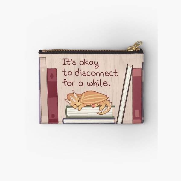 Item preview, "It's Okay to Disconnect for a While" Mini Library Dragon designed and sold by thelatestkate.