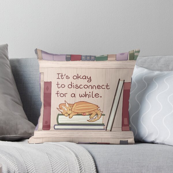 Item preview, "It's Okay to Disconnect for a While" Mini Library Dragon designed and sold by thelatestkate.