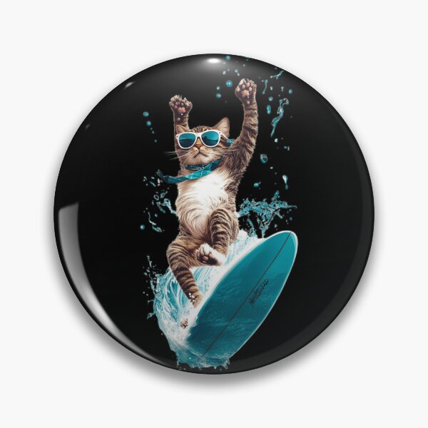 Item preview, Cat With Sunglasses - California Surfing Cat designed and sold by triharder12.