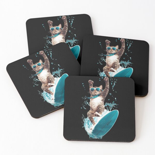 Item preview, Cat With Sunglasses - California Surfing Cat designed and sold by triharder12.