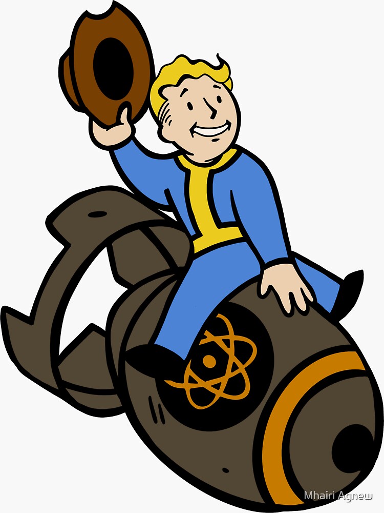 Thumbnail 3 of 3, Sticker, Vault Boy - YeeHaw designed and sold by Charlie1726.