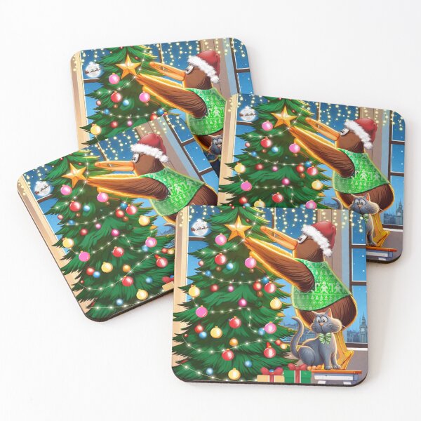 Item preview, Kiwi in London hanging Christmas decorations on the Christmas Tree designed and sold by Mandii Pope.