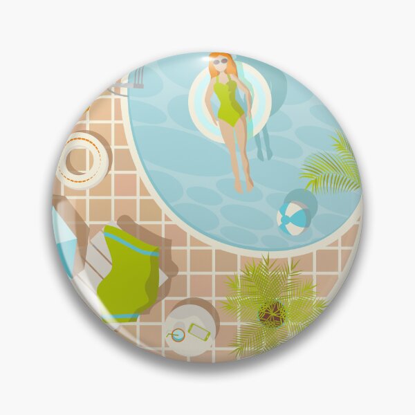 Item preview, Swimming pool pin up girl on tropical summer beach vacation designed and sold by CutieBlue.