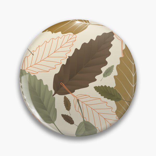 Item preview, Chestnut Leaves With Orange Lines on Ecru Halfdrop designed and sold by Art in My Loft.