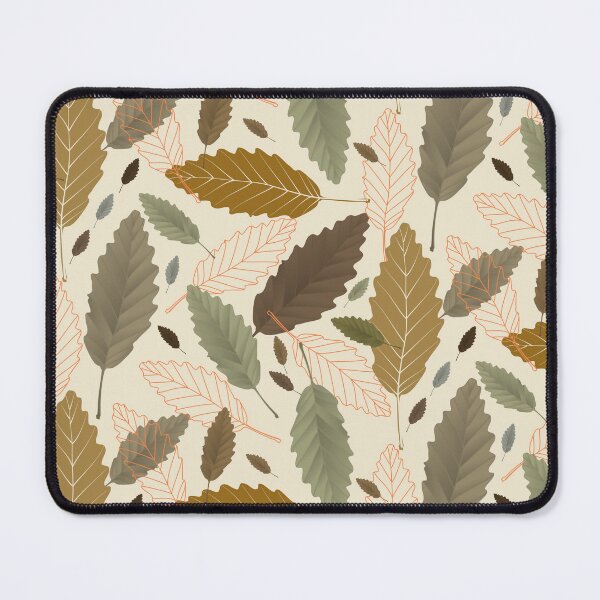 Item preview, Chestnut Leaves With Orange Lines on Ecru Halfdrop designed and sold by Art in My Loft.