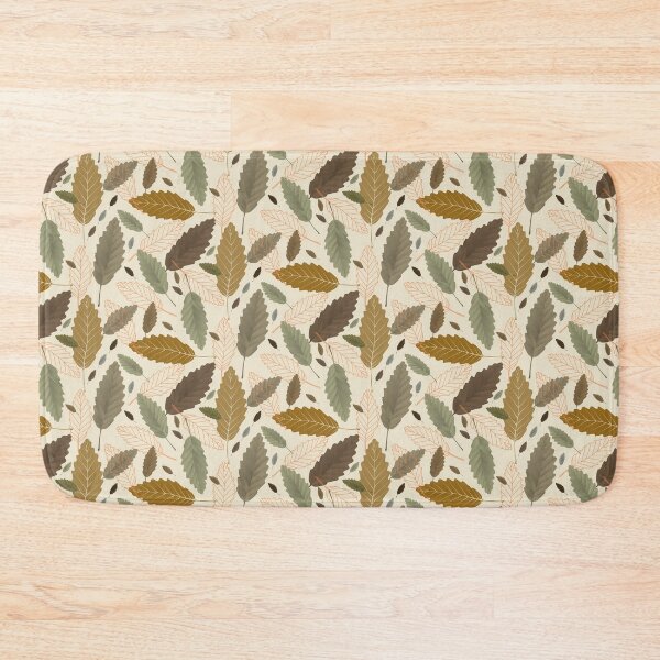 Item preview, Chestnut Leaves With Orange Lines on Ecru Halfdrop designed and sold by Art in My Loft.