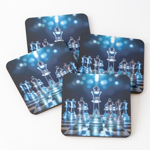 Item preview, A chess-themed design with pieces that are translucent and glow with inner light. designed and sold by HEMRO.