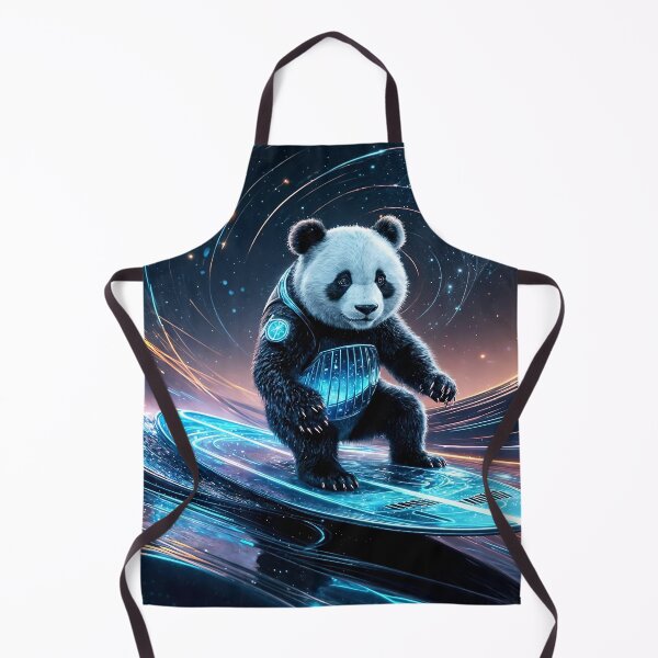 Item preview, Futuristic Panda Surfing Stardust Waves designed and sold by koreatvtea.