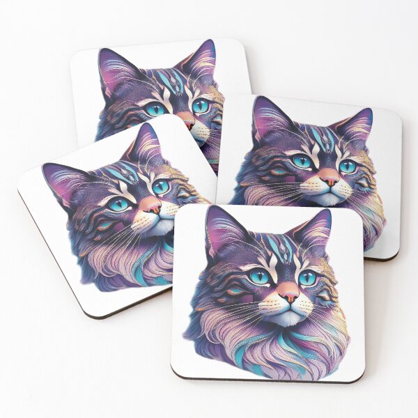 Item preview, Colorful Abstract Cat - Modern Geometric Design designed and sold by MDKey DESIGN.