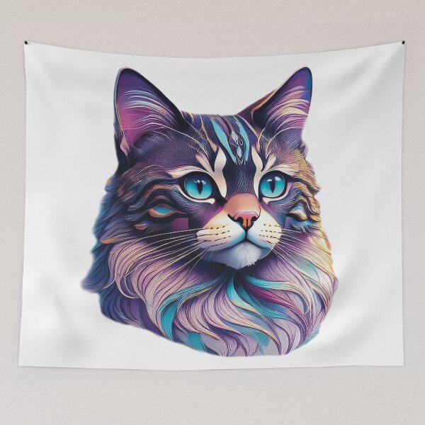 Item preview, Colorful Abstract Cat - Modern Geometric Design designed and sold by MDKey DESIGN.