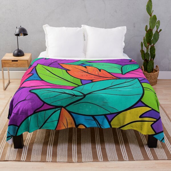 Item preview, Bold Autumn Leaves on Purple designed and sold by ArtComixHaven.