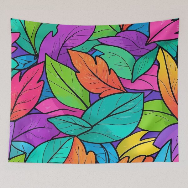 Item preview, Bold Autumn Leaves on Purple designed and sold by ArtComixHaven.