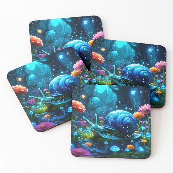Item preview, Whimsical Snail in Bioluminescent Garden designed and sold by koreatvtea.
