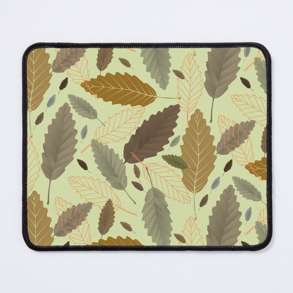 Item preview, Chestnut Leaves With Orange Lines on Light Green Halfdrop designed and sold by Art in My Loft.