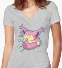 Skitty Women's Fitted V-Neck T-Shirt