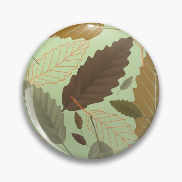 Item preview, Chestnut Leaves With Orange Lines on Soft Green Halfdrop designed and sold by Art in My Loft.