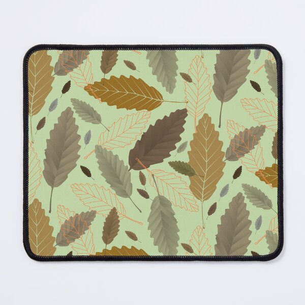 Item preview, Chestnut Leaves With Orange Lines on Soft Green Halfdrop designed and sold by Art in My Loft.