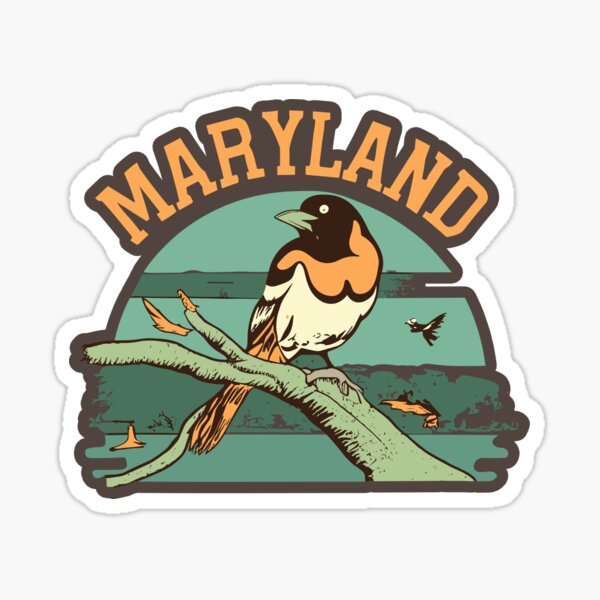 Item preview, Maryland - Vintage Sunset - Travel Stickers designed and sold by Amazing States of America.