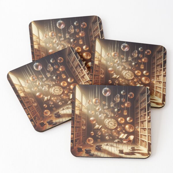 Item preview, Serene Floating Library with Surreal Elements designed and sold by koreatvtea.