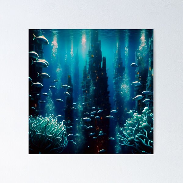 Item preview, Surreal Underwater City of Dreams designed and sold by koreatvtea.