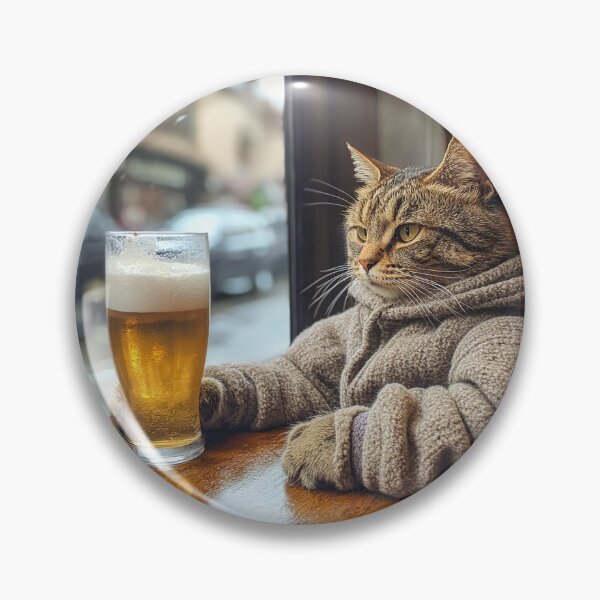 Item preview, Cozy Cat with Beer - Funny Chill Vibes designed and sold by Narkusdesign.