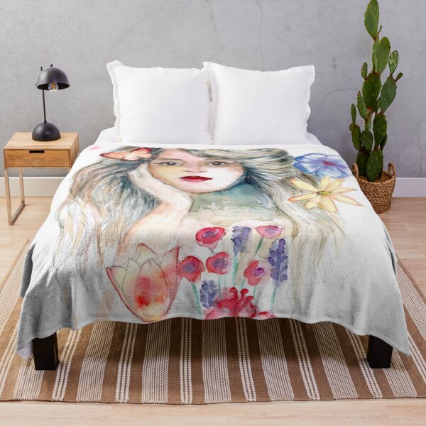 Item preview, Drawing of a woman with flowers designed and sold by bagiolita.