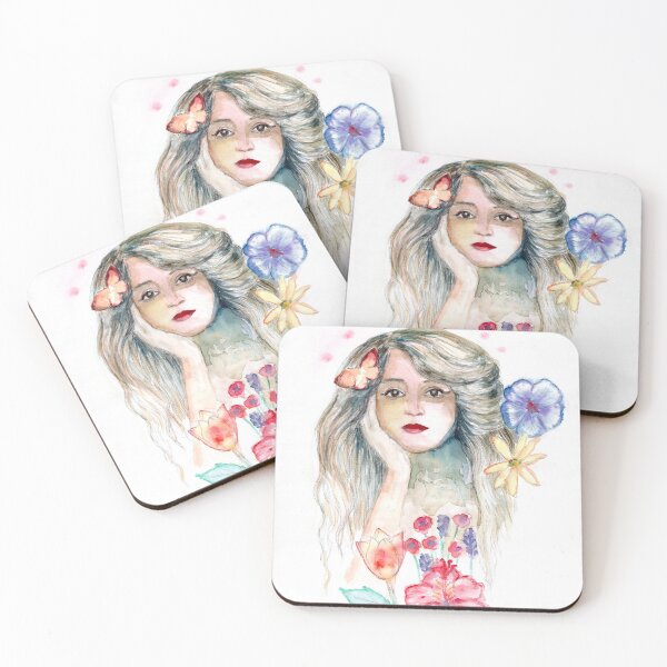 Item preview, Drawing of a woman with flowers designed and sold by bagiolita.