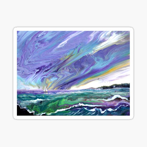 Sailing into the Amethyst Sea Sticker
