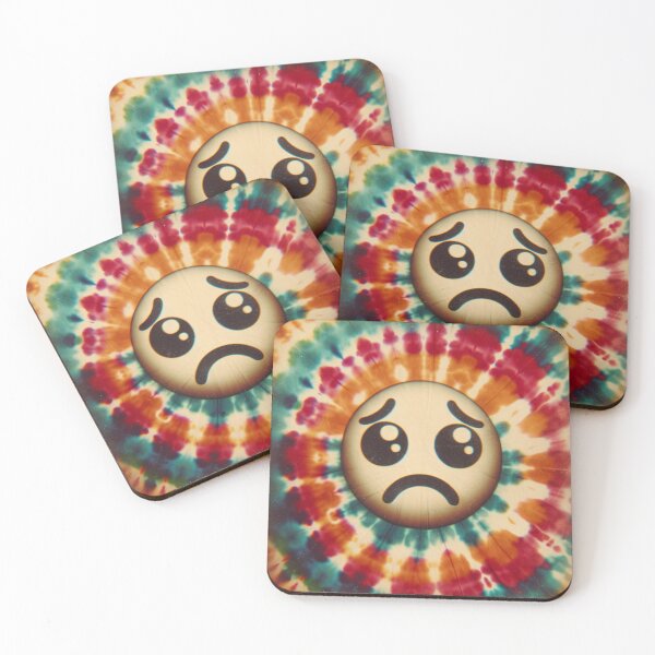 Item preview, Retro Tie Dye Sad Face 1 designed and sold by BassHeadMomma.