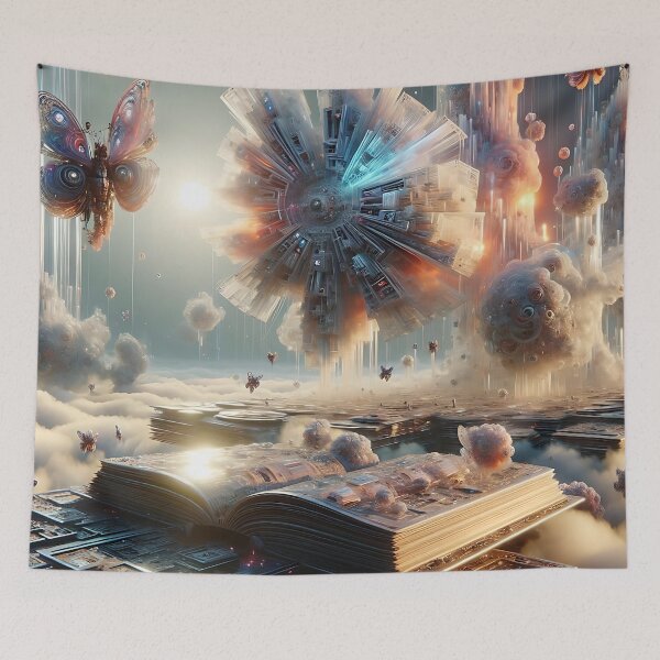 Item preview, Floating Books and Fractal Skyscrapers in Surreal Dimension designed and sold by koreatvtea.