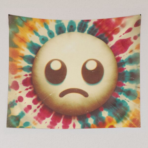 Item preview, Retro Tie Dye Sad Face 2 designed and sold by BassHeadMomma.