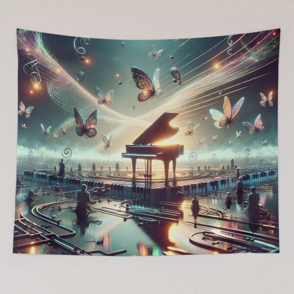 Item preview, Self-Playing Piano in a Surreal Lake Landscape designed and sold by koreatvtea.