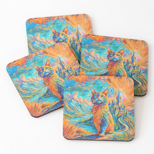 Item preview, Color-Intense Dreamlike Cat Illustration designed and sold by blackhalt.
