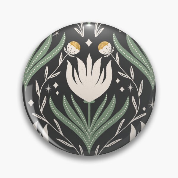 Item preview, Moody modern floral damask charcoal designed and sold by susycosta.