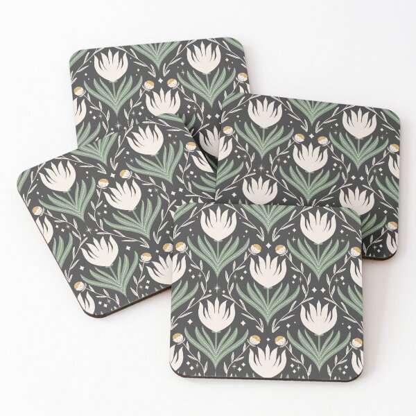 Item preview, Moody modern floral damask charcoal designed and sold by susycosta.