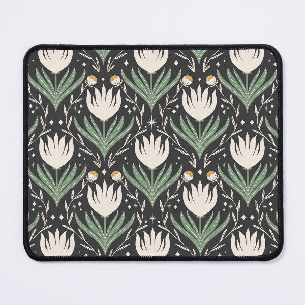 Item preview, Moody modern floral damask charcoal designed and sold by susycosta.